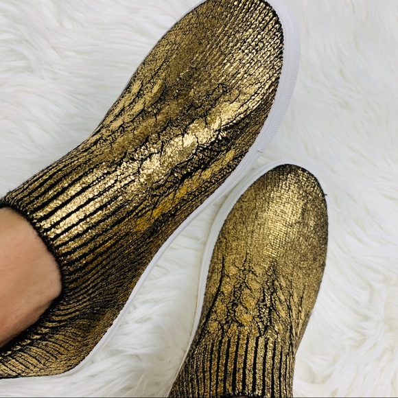 Gold glitter sock sneaker - Picture 2 of 6
